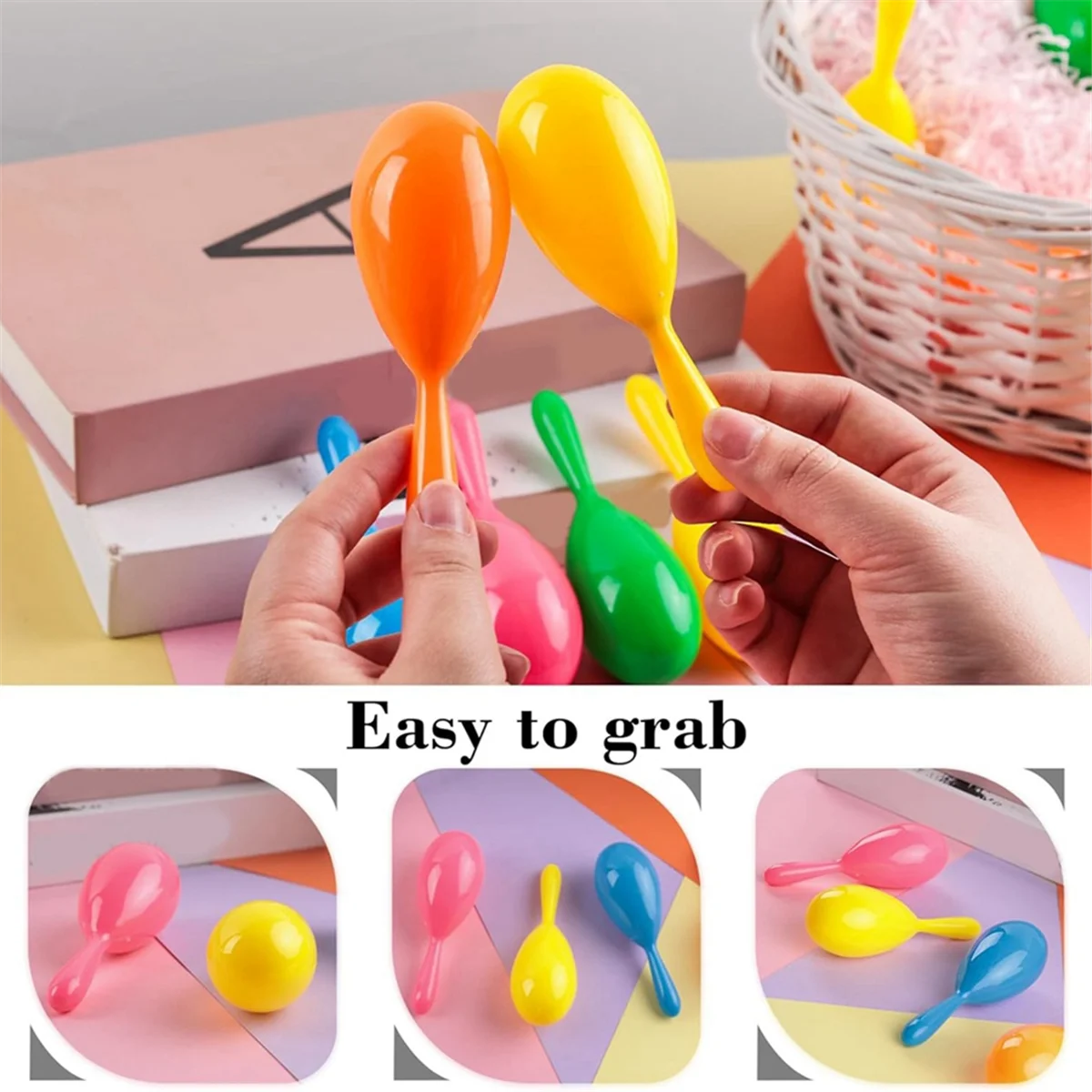 25PCS Maracas for Kids, Maracas Mini Colorful Maracas Toy Noisemaker Musical Instruments for Toddlers Party Favors