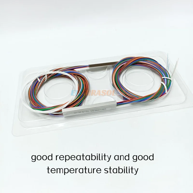 10pcs Fiber Optic Splitter 1x3 1x6 1x12 PLC Splitter 0.9mm Mini Blockless Without Connector Cable Optical PLC Splitter FTTH