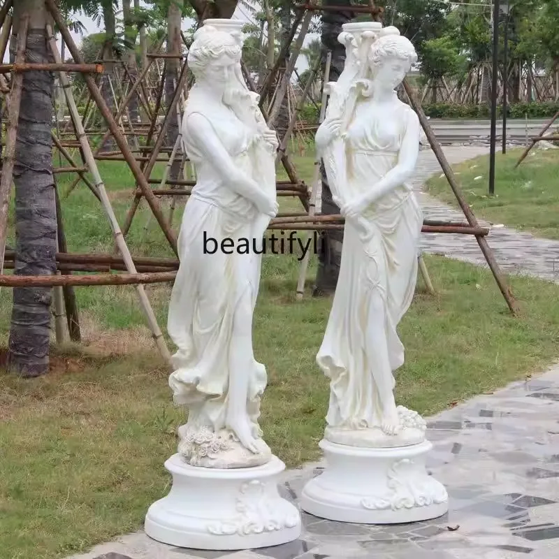 European-style large lady outdoor figure sculpture door welcome statue home decoration ornament