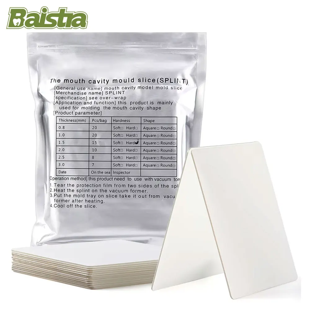 

BAISTRA Dental Orthodontic Splint Retainer Vacuum Forming Sheet Soft/Hard Plastic 1.0/1.5/2.0mm Dentistry Thermoforming Material