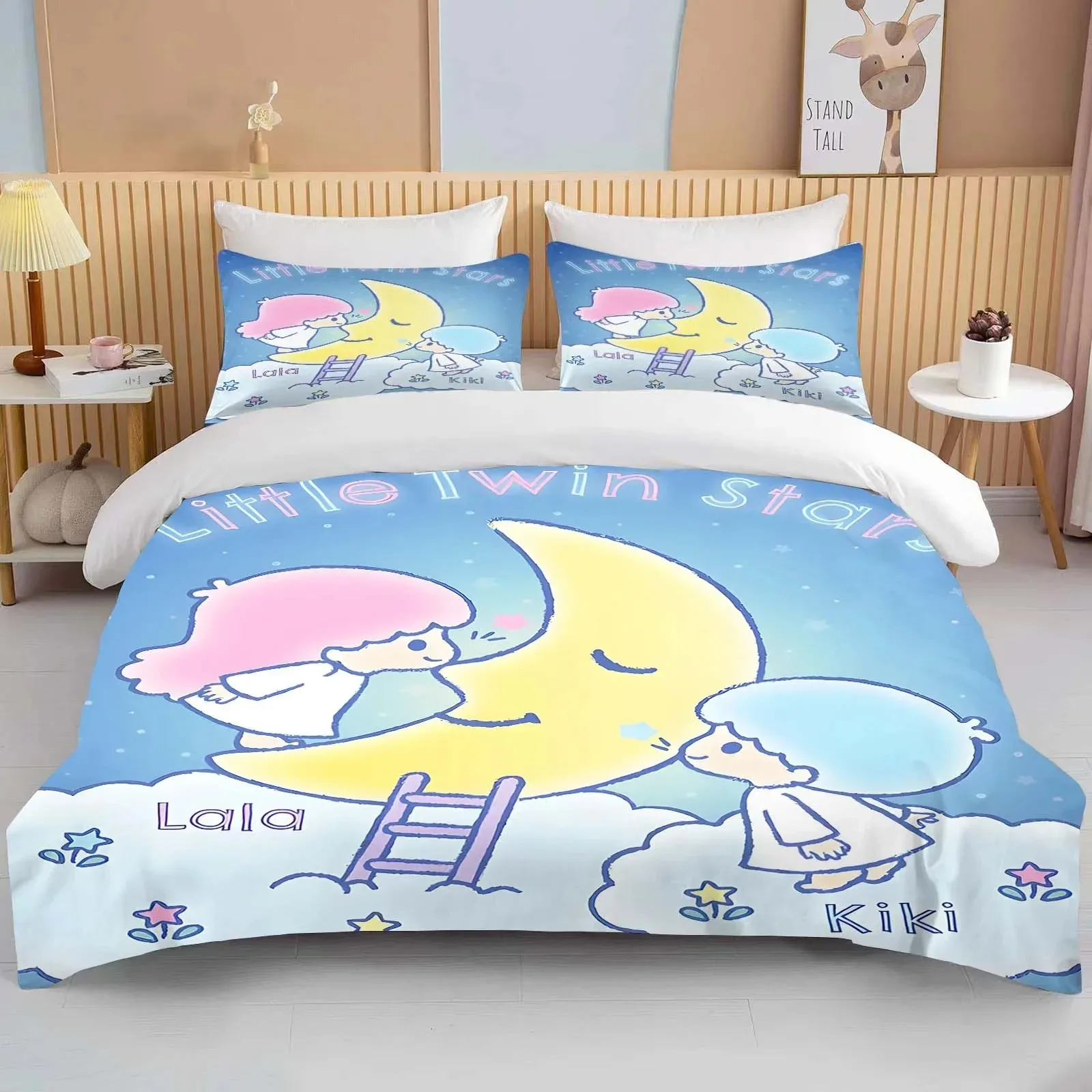 

Lala Kiki пододеяльник Little Twin Stars наволочка комплект постельного белья для мальчиков и девочек украшение для спальни детский подарок одинарный двойной размер