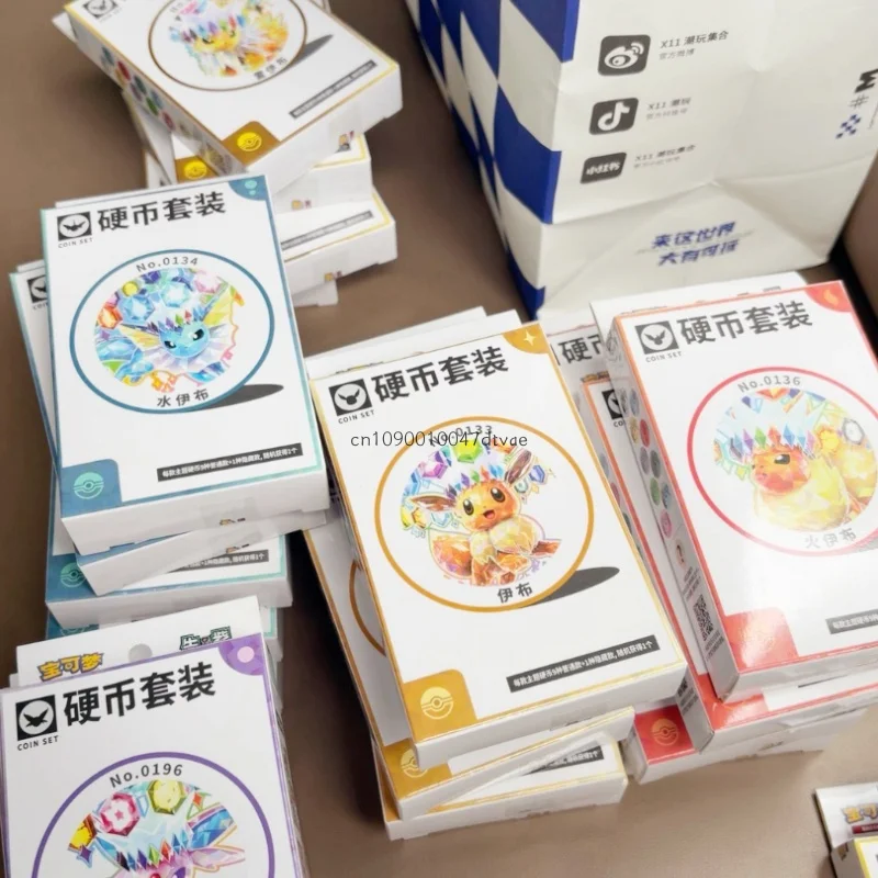 

Pokemon Ptcg Collectible Cards New Original Simplified Chinese Prismatic Evolutions Eevee Umbreon Sylveon Coin Set Collector Toy