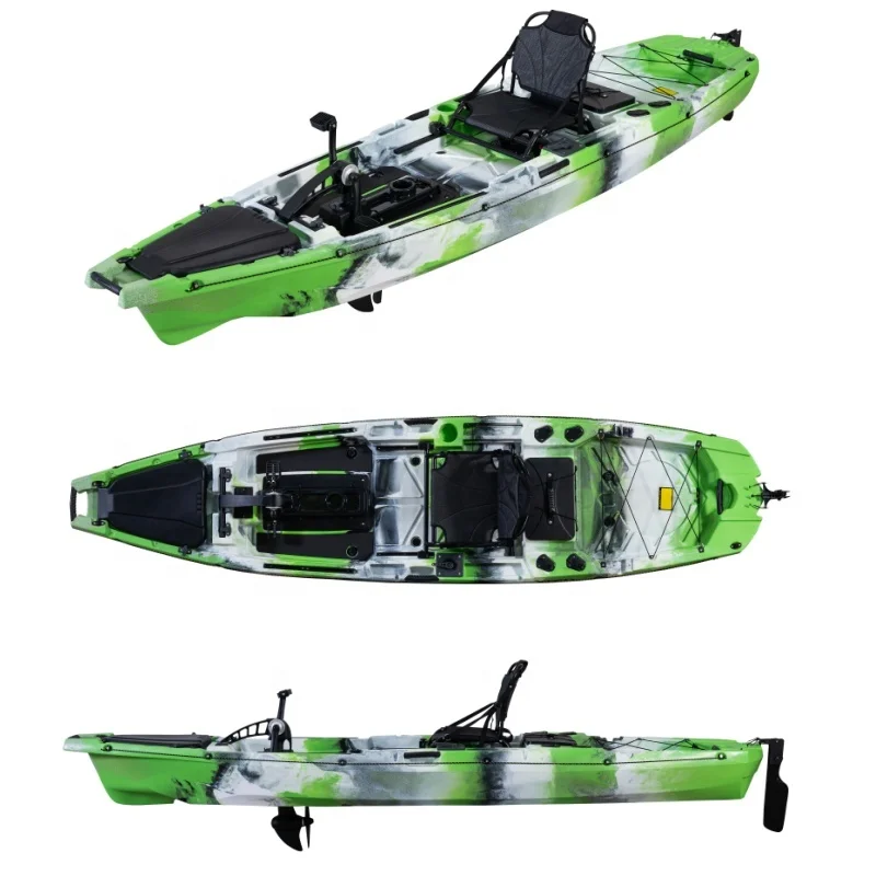 2025New Trend 12FT Three Power Fishing Kayak Motor Kayak Pedal Kayak for Sea Fishing