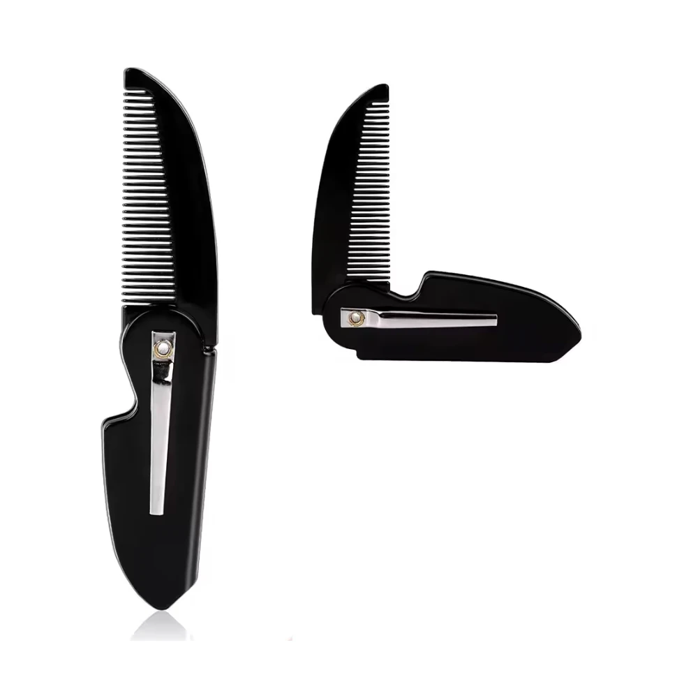 1pcs Folding Knife Types Horn Hair Combs Portable Beard Comb Plastic Pocket Fine Teeth Comb Travel Tool For Women Men Outdoor