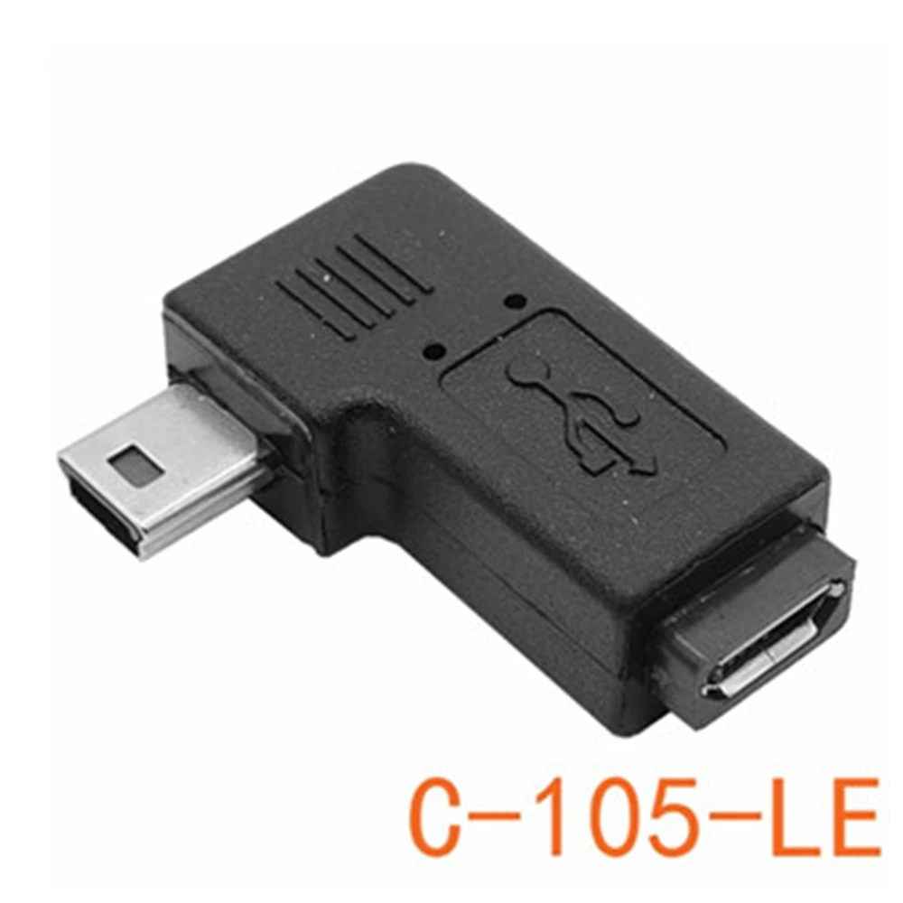 90 Degree Left & Right Angled Mini USB 5pin Female to Micro USB Male Data Sync Adapter Plug Micro USB To Mini USB Connector