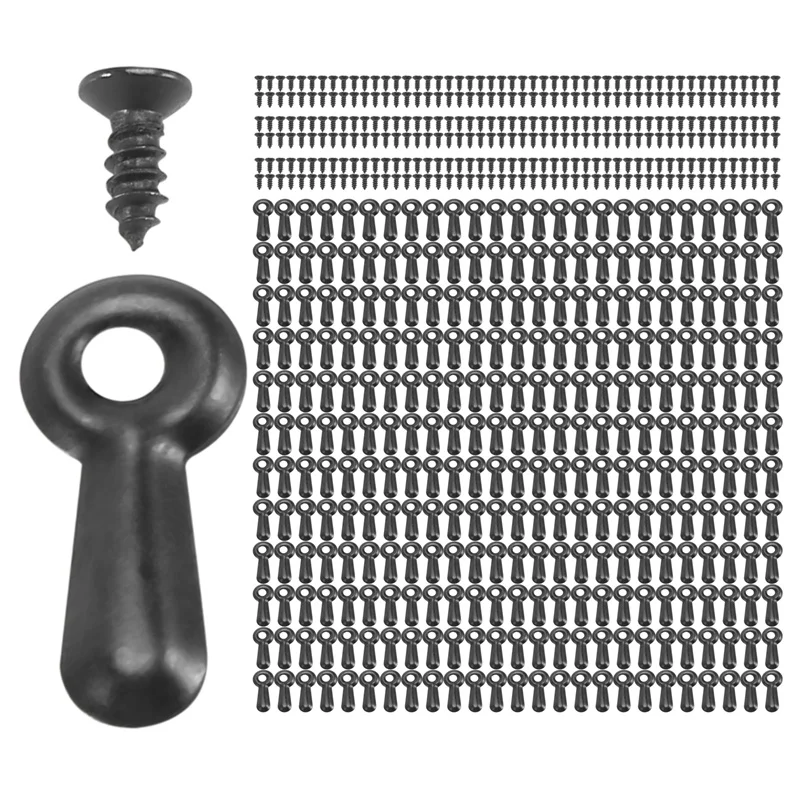 300 Picture Turn Button Fasteners Photo Frame Hardware And 300 Screws For Craft, Hanging, Drawing, Black