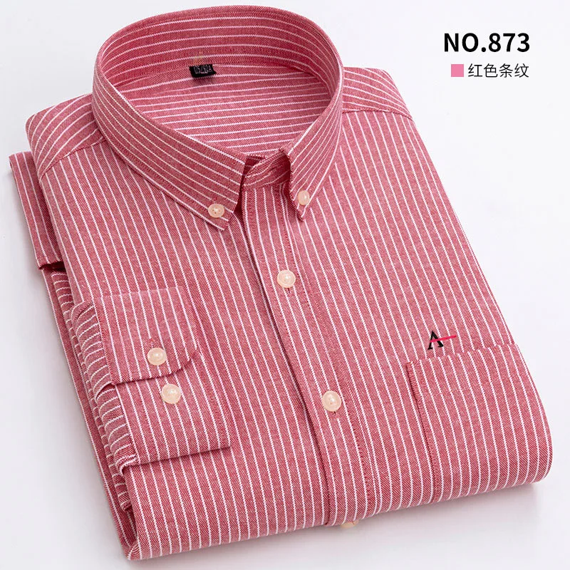 2026 Men's Long Sleeve Shirt Spring Summer Autumn Winter Oxford Woven Slim Free Ironing Comfortable Soft Casual Fashion Simple