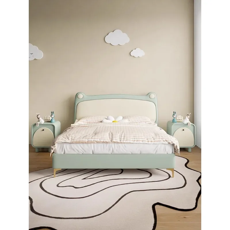 Kepala tempat tidur anak laki-laki, lemari sebelah kayu solid kecil imut Prancis kreatif sederhana Modern untuk kamar tidur laki-laki