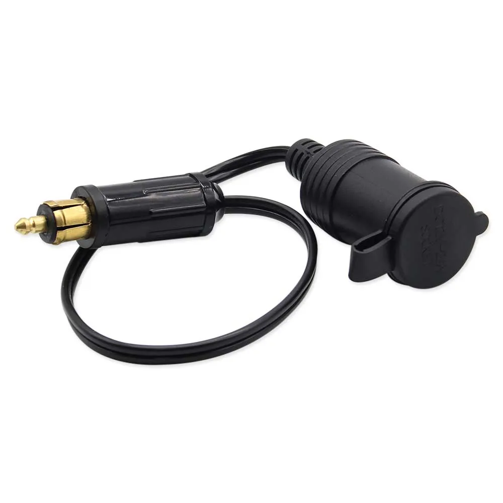 DC 12V 24V EU Plug For BMW DIN Hella Motorcycle Charger Socket Outlet Convert to Car Cigarette Lighter Adapter Power Lead Cable