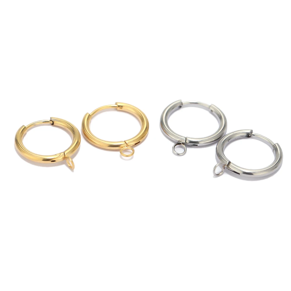 10pcs Gold Plated Huggie Earrings Hooks for DIY