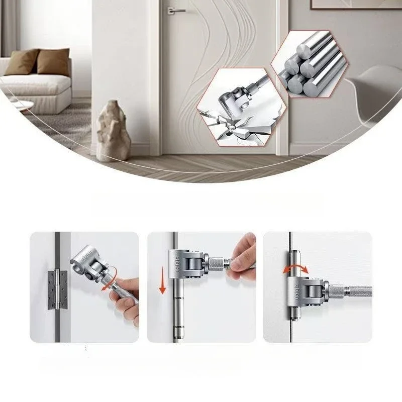 Adjustable Door Hinge Wrench Interior/Fire Door Gap Adjustment Tool for Fix Door Sagging, Jamming, Misalignment