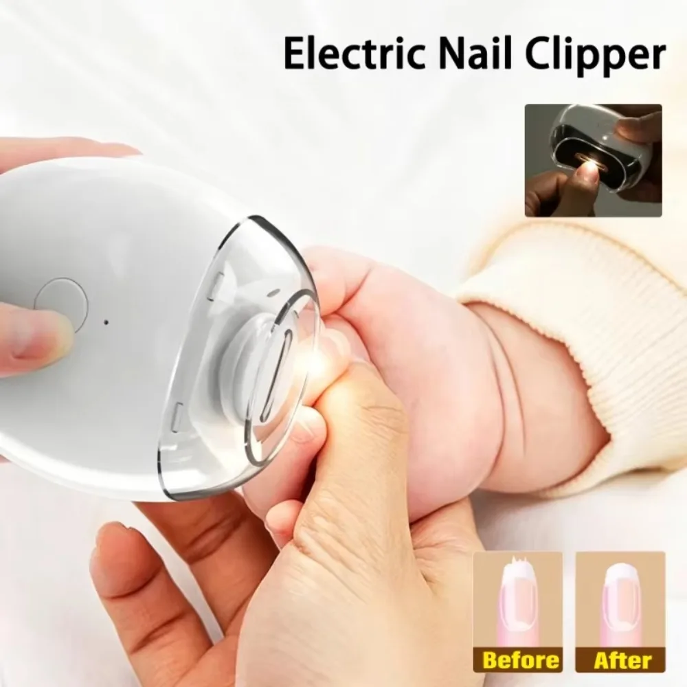 2 IN 1 Electric Nail Clipper Cutter With LED Light Automatic Nail Grinder Trimmer For Baby Adult Mini Manicure Tools Nail Care