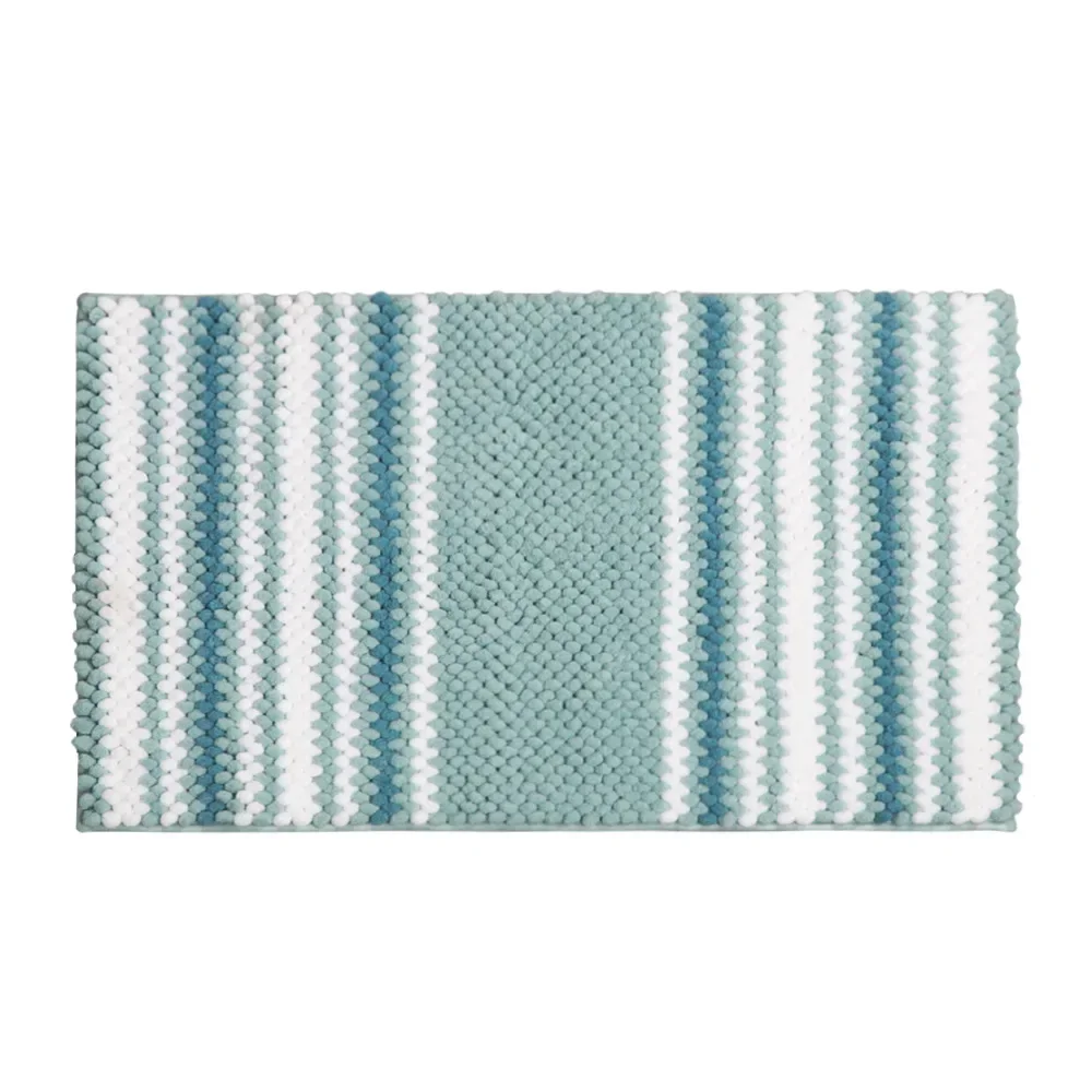 Thickened Color Striped Chenille Toilet Door Absorbent Mat Household Entrance Door Mat Dustproof AntiSlip Mat