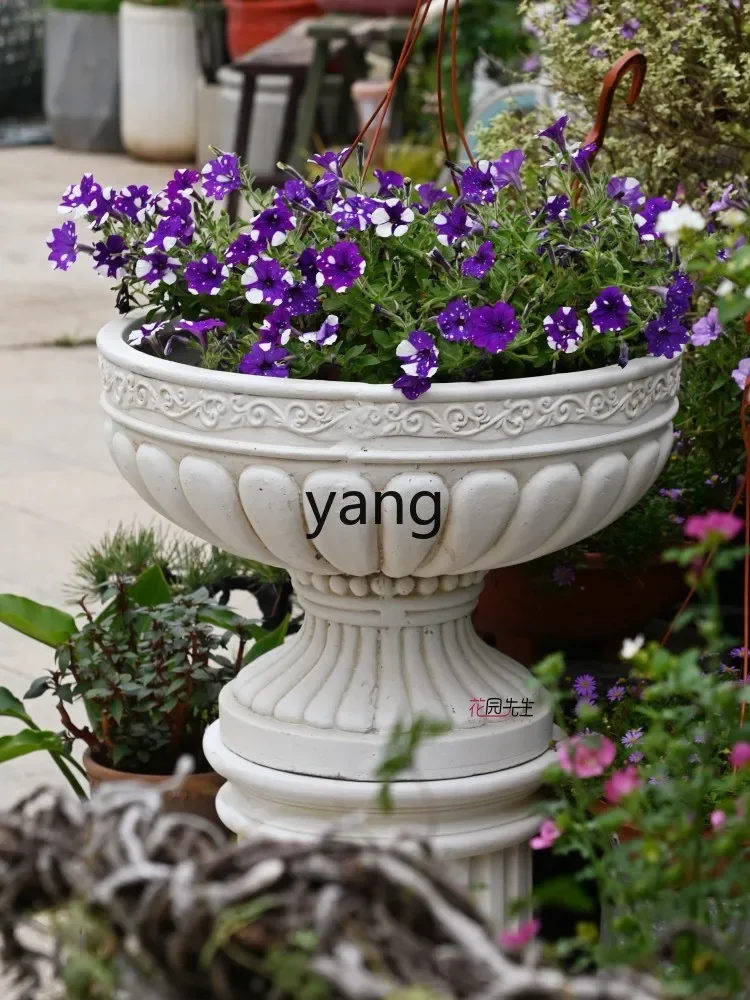 LHH flower pot large diameter flower green plant potted plant decoration park courtyard villa entrance flower utensil