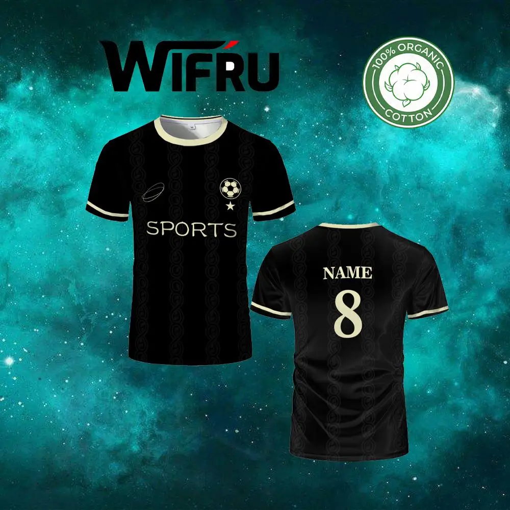 

WIFRU New Simple Vintage Style Customizable Men's Cotton T-shirt Outdoor Football Training Jersey Stylish Breathable Streetwear