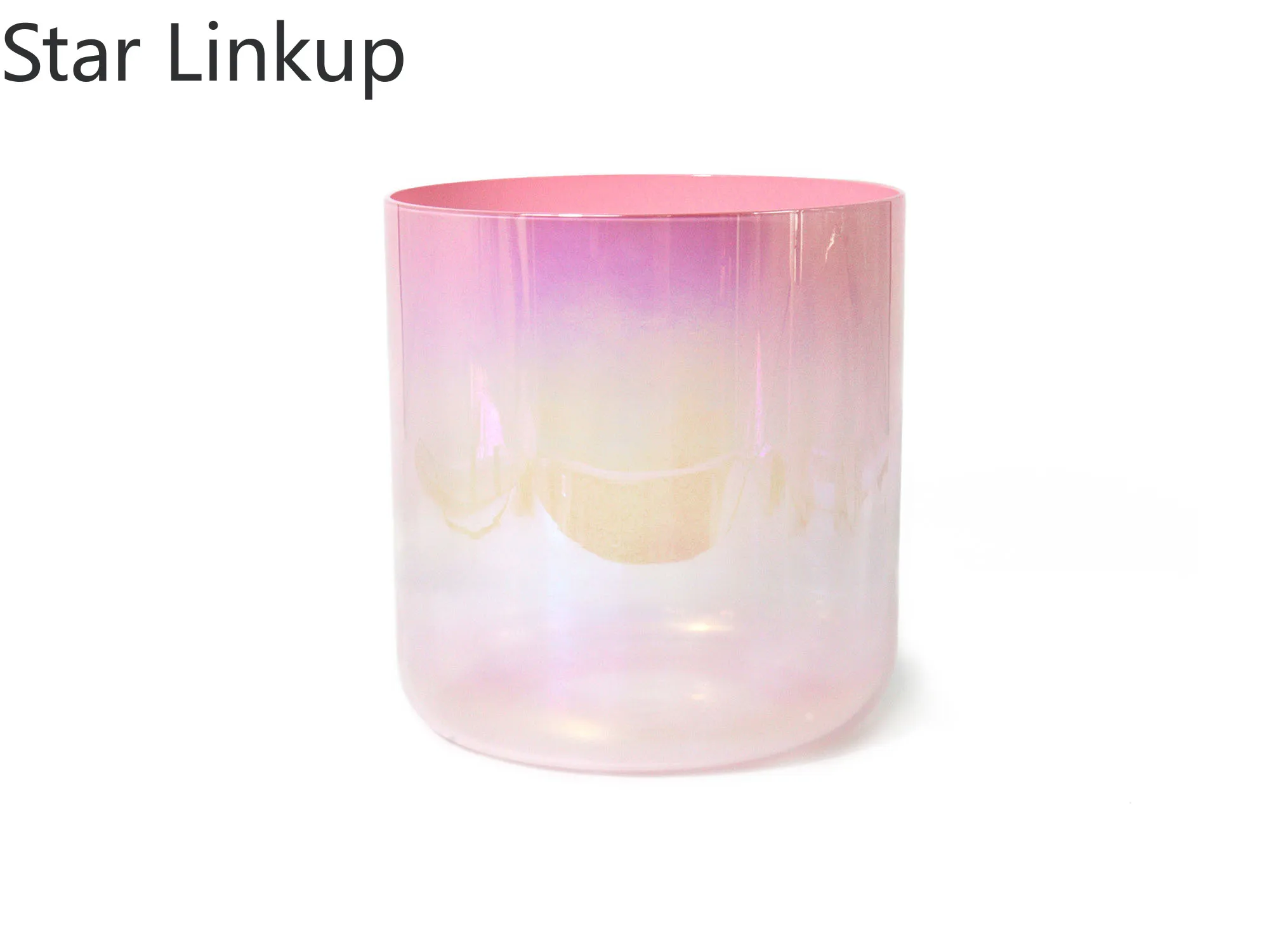 Star Linkup Alchemy Peach Pink Gradient Crystal Singing Bowl Crystal Bowl Percussion Instrument Music Chant Bowl for Meditation Yoga