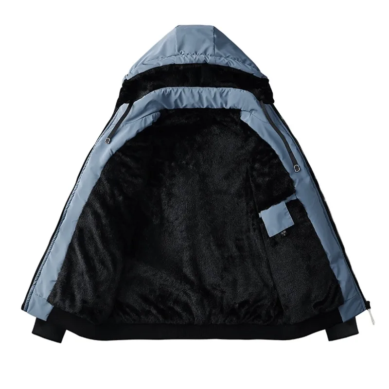 Gorasion Men's Autumn Winter Fashion Cotton Padded Jackets Thick Fleece Hooded Jackets Solid Color High Quality Casual Jackets