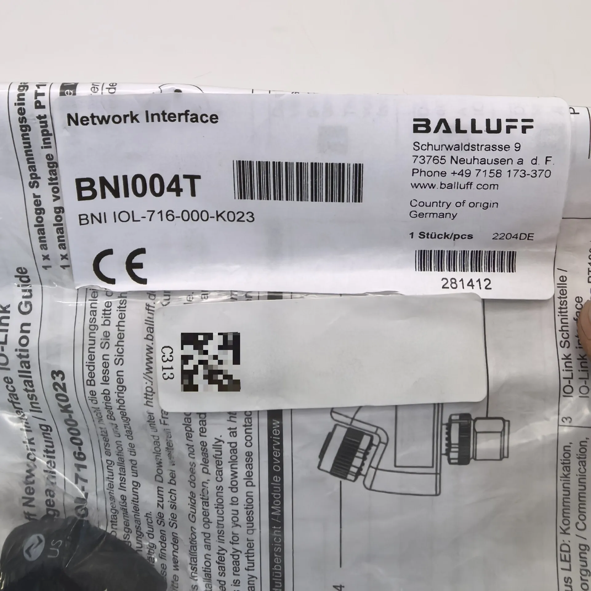 New Original Balluff BNI004T Signal Converter, Model BNI IOL-