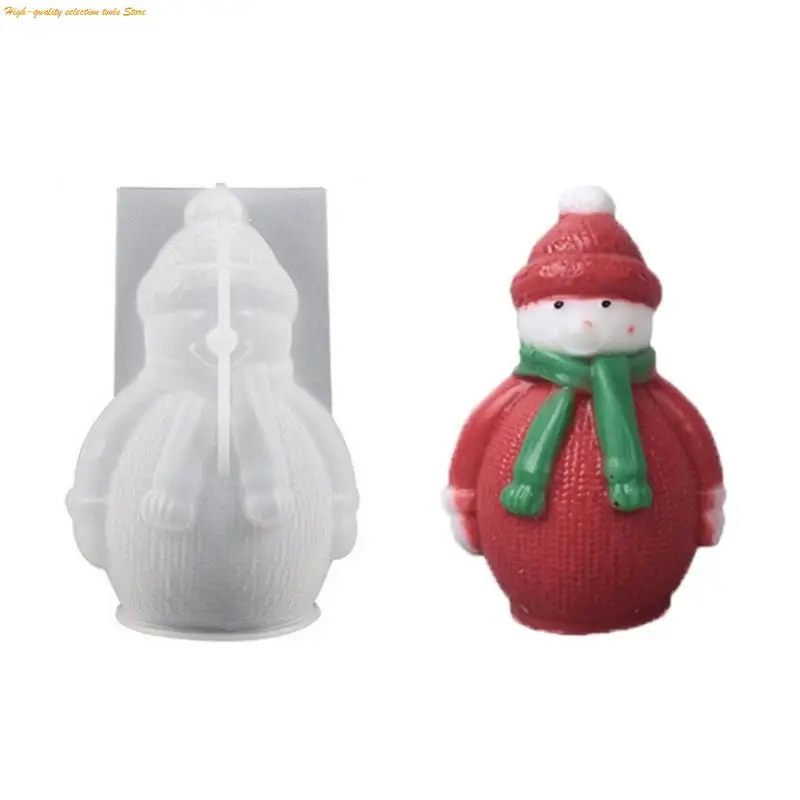 203F Silicone Holiday Mould Snowman Reindeers Resin Crafting Supplies