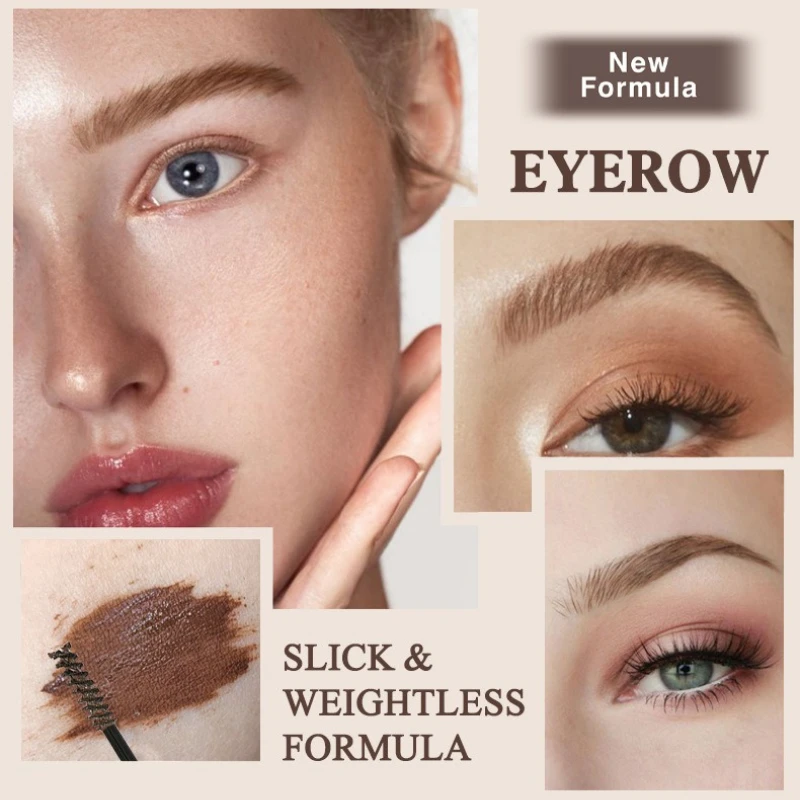 Gel à sourcils teinté imperméable et résistant aux taches, sourcils à plumes d'aspect naturel, Fibers de couleur construibles pour sourcils entièrement définies