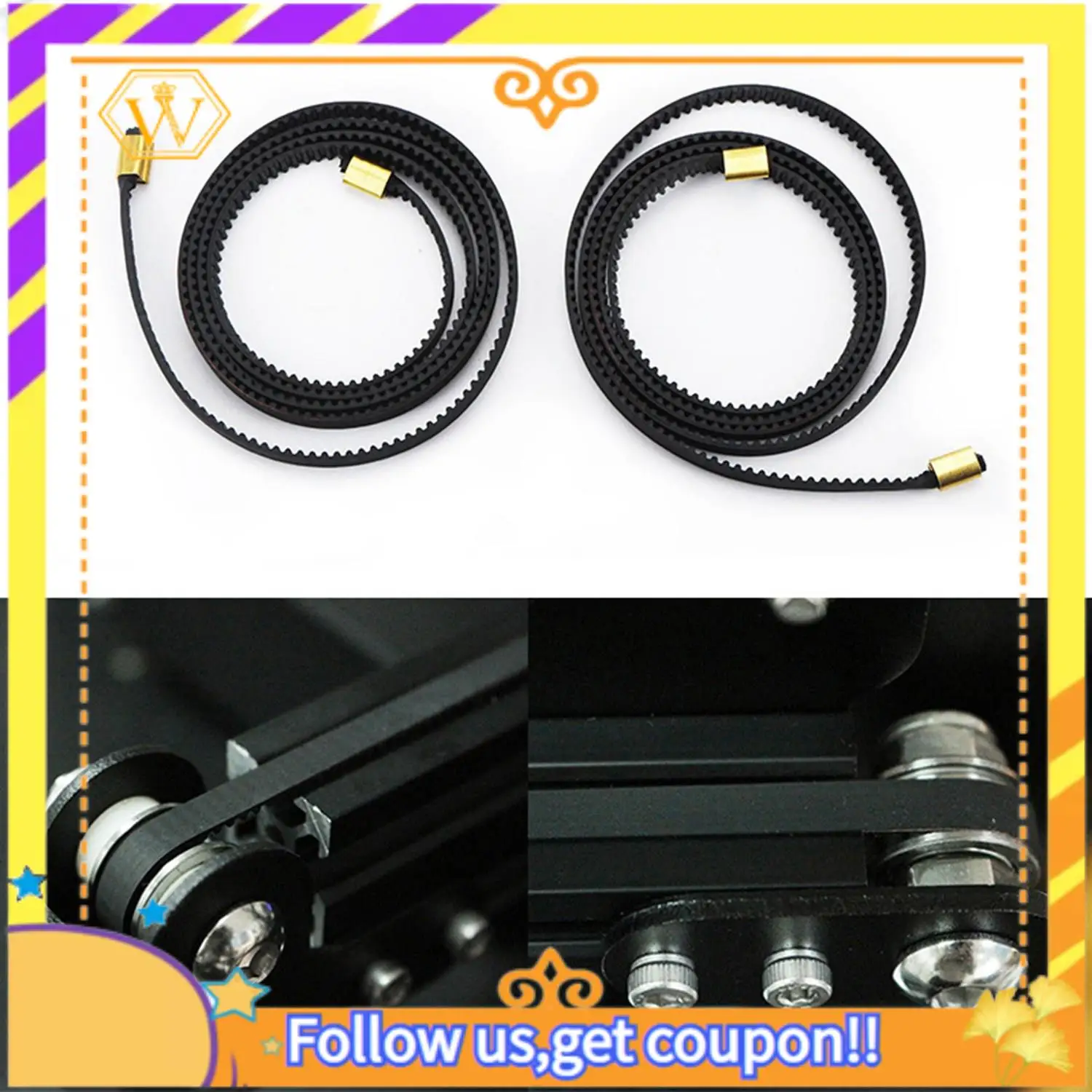 

A01K-2Pcs X+Y Axis Synchronous Belt Gt2-6Mm X 765Mm+Y 720Mm Closed-Loop Timing Belt Terminal & 1Pcs Printer Magnetic Hot Bed Sti