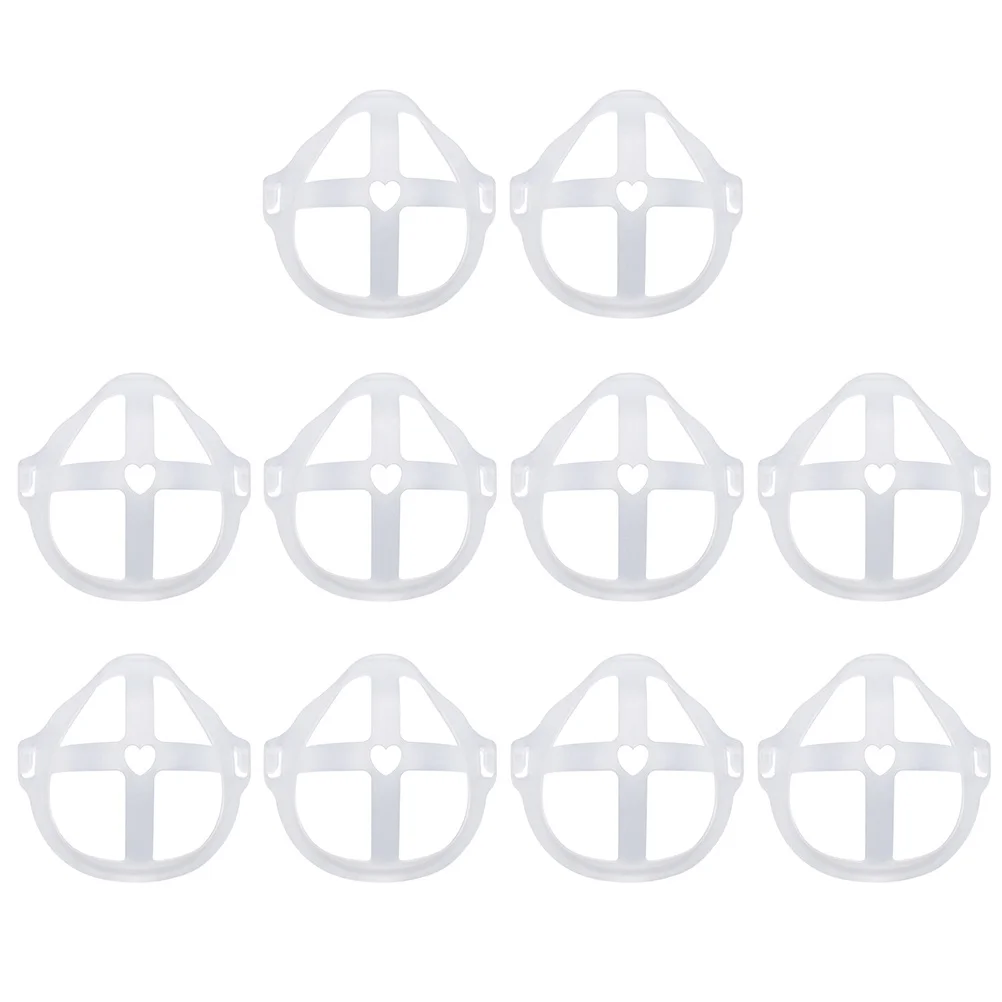 Supporto per maschera traspirante da 10 pezzi, telaio di supporto interno per maschera facciale 3D in PE, leggero, confortevole, con supporto per respirazione fluida