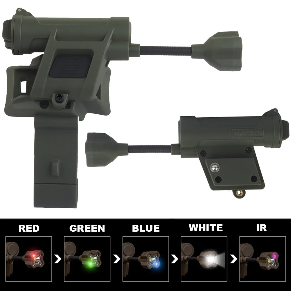 

Tactical Helmet Light 4th Gen MPLS CHARGE 5 Mode Red/Green/Blue/White/IR IFF Light ,Outdoor Hiking Hunting Fishing Flashlight