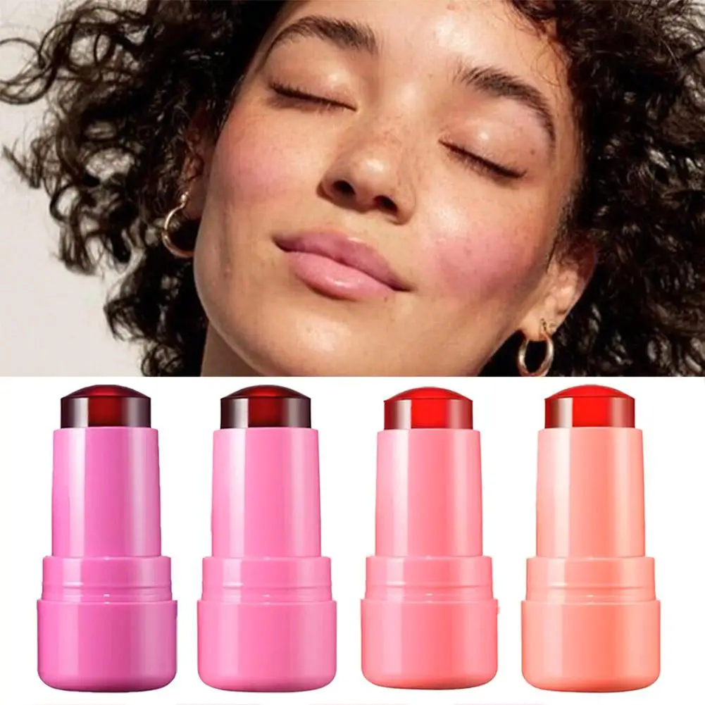 Blush Jelly Lipstick Rouge Cream Shimmer Blusher Stick Monochrome Blush Mud Matte Moisturizing Makeup Lip Tint Cheek Color