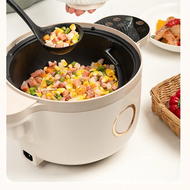 

Умная домашняя машина для жарки 3,5 л, 1400 Вт, пароварка/сковорода/кастрюля для хот-пота/вок 360 ° Функция жарки во фритюре, цветной сенсорный дисплей