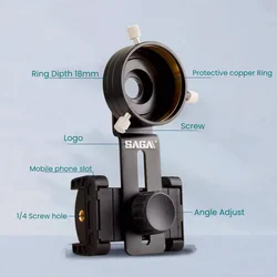 30-57mm Metal Universal Slit Lamp Mobile Phone Adapter Telescope Microscope Cellphone Adapter Holder Mount Taking Video