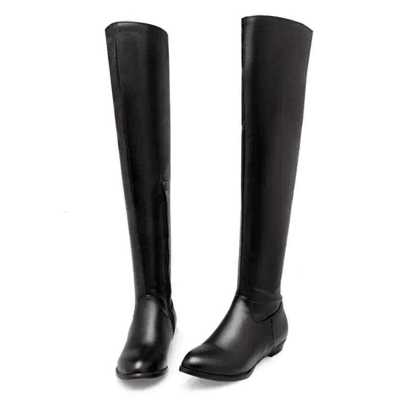 Leisure Flat Bottom Over Knee Boots 44 45 46 47 48 Over Knee High Women Thin Leg Boots Thigh High Shoes Woman