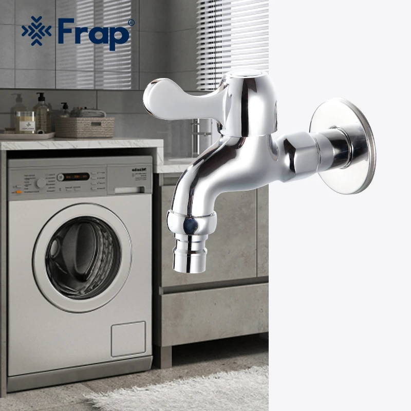 Frap Chrome Washing Machine Faucet Outdoor Faucet Open the Tap Quickly Garden Tap Wall Mounted Mop Faucet Single Cold Tap