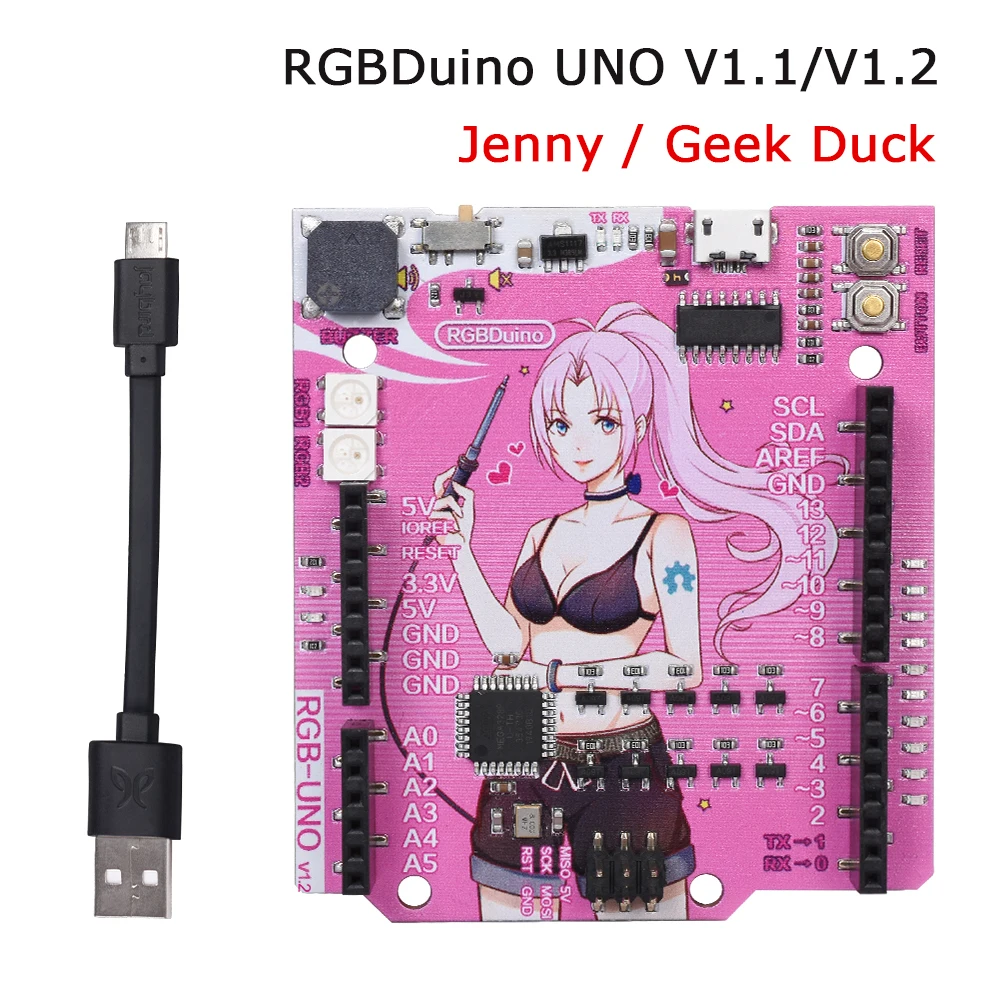 RGBDuino UNO V1.2 Jenny Development Board ATmega328P Chip CH340C VS Arduino UNO R3 Upgrade For Raspberry Pi 4 Raspberry Pi 3B