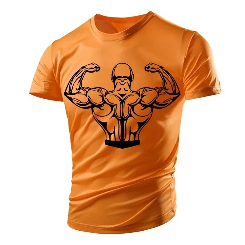 

New Summer Fashion Gym Muscle Tough Guy Sports 3D Printed T-shirts For Men Women Clothing Casual Outdoor Sportwear Comfy Tops