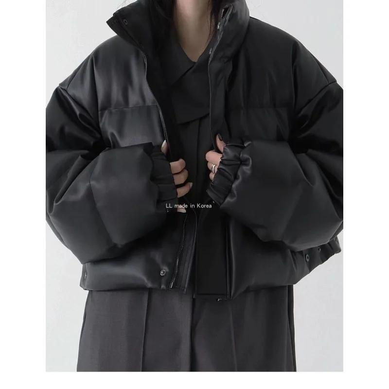 Giacca corta in cotone stile scuro da donna nell'inverno 2025, Parka con colletto allentato stile americano ispessito Abbigliamento femminile