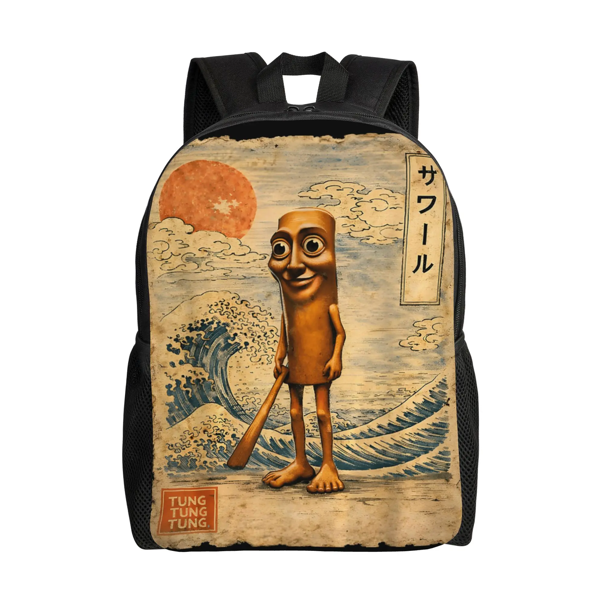 Brainrot Meme Tung Tung Tung Sahur Backpack  Travel Backpacks Unisex Colorful Big High School Bags Modern Rucksack