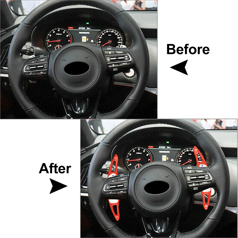 Aluminum Car Accessories Steering Wheel Paddle Shifter Extension Shift For Kia Stinger CK K8 2018 2019 2020-up 1Pair