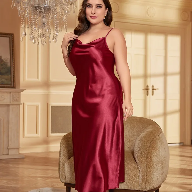 

Plus Size Women's Nightgown Sexy Close Fitting Underwear Suspender Nightgown Summer Sleepwear Casual Home Wear 5XL