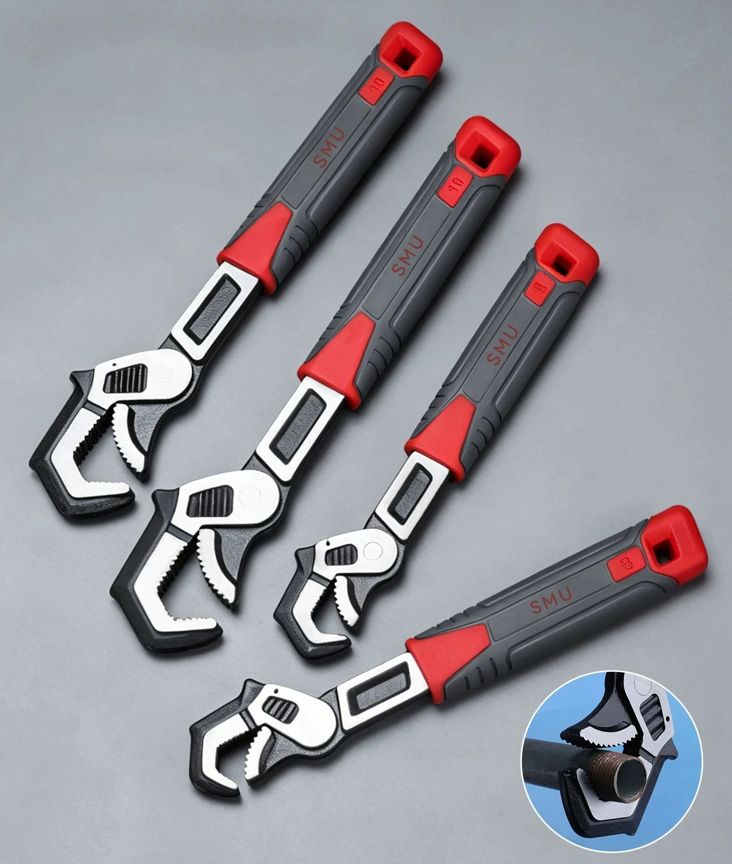 Multifunctional Self-locking Wrench Motorcycle Manual Repair Tool, Adjustable Carbon Steel Universal Pipe Repair Open End Wrench