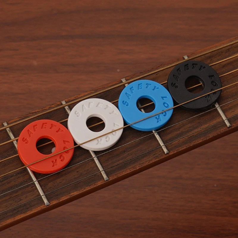 4PCS/Set Guitar Strap Lock Secure Fastening Rubber Material Colorful Parts Accessories for Bass Guitar Ideal Musician's Gift ZYF