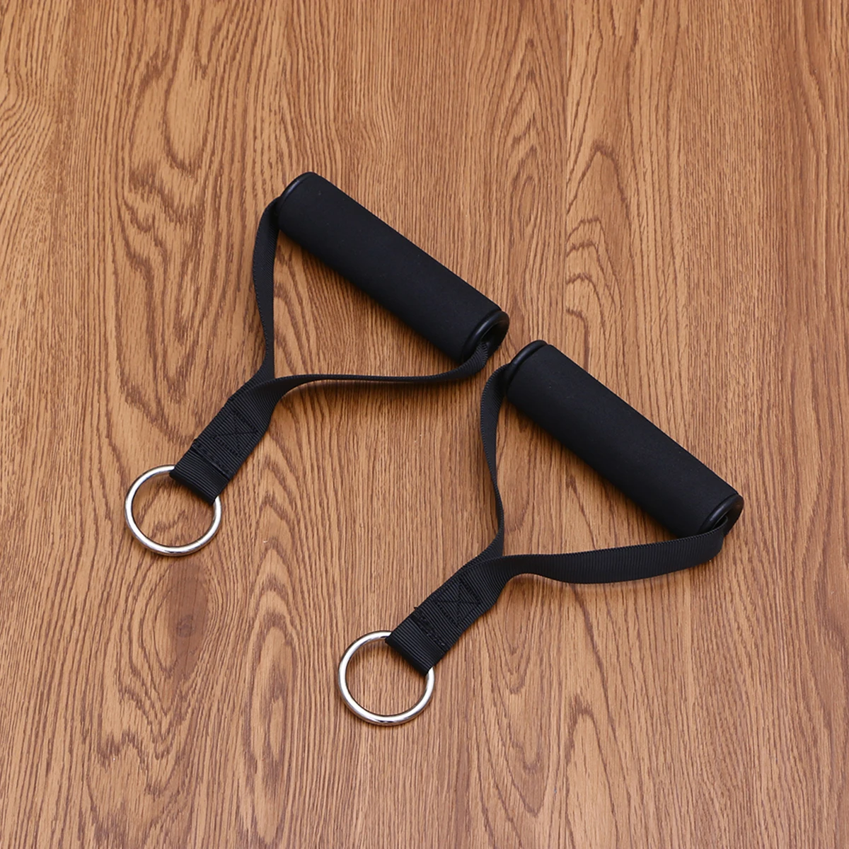 

1 Pair Training Adjustable Elastic Exercise Strength Handle Fitness Grip Handle with Ring Cable (Hanging Ring Random