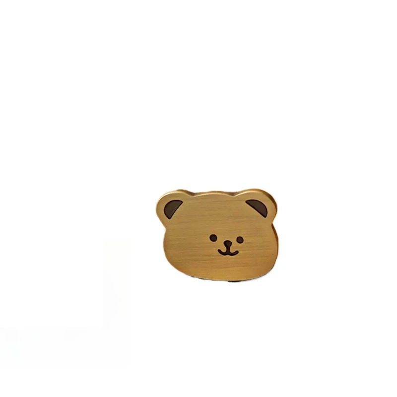 Brass Furniture Children's Room Original Cute Happy Bear Toy Cabinet Door Creative Handle Brushed Wardrobe Brass Handle