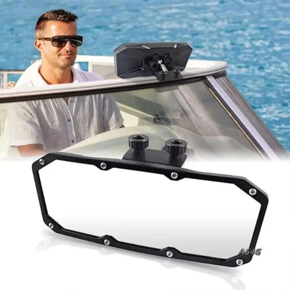 

Heavy Duty Marine Rearview Mirror Stainless Steel Rustproof Universal Boat Mirror Wide Angle Convex Lens Anti Vibration