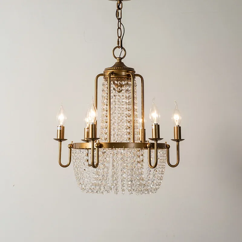 lustre de cristal estilo americano vintage bronze quarto sala de estar kithce luz restaurante hall casa luminarias 01