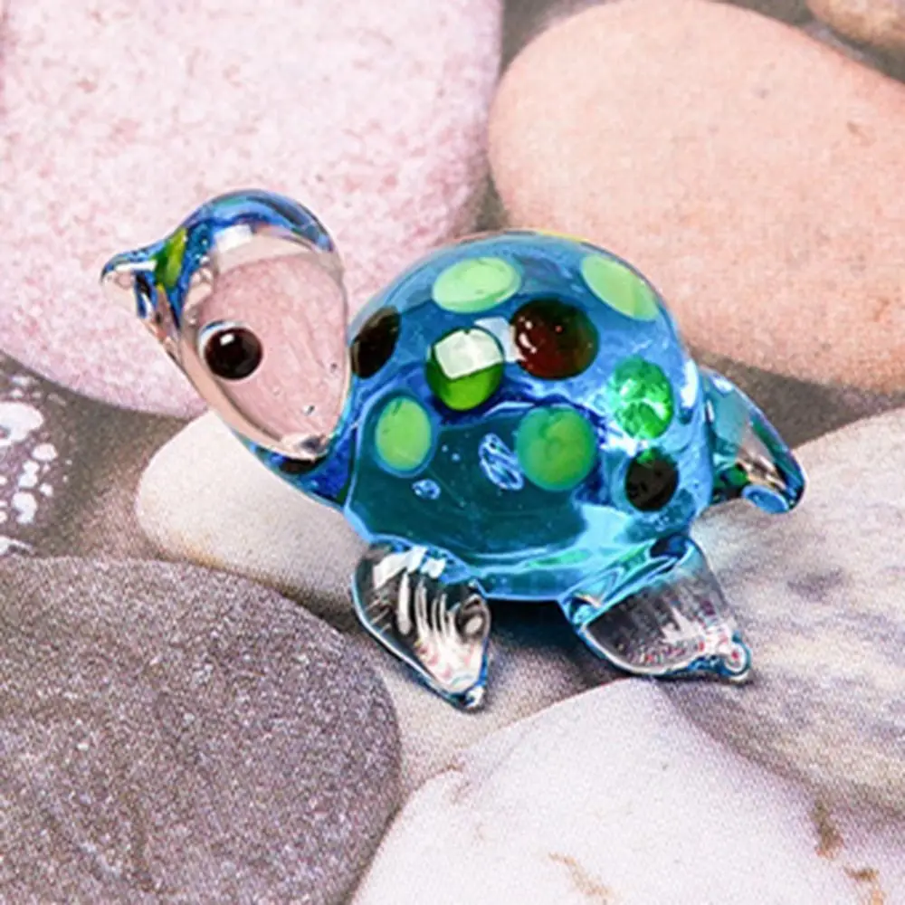 

Portable Handicraft Turtle Figurines Lightweight Lifelike Desktop Ornaments Turtle Glass Art Pendant Crafts Collection