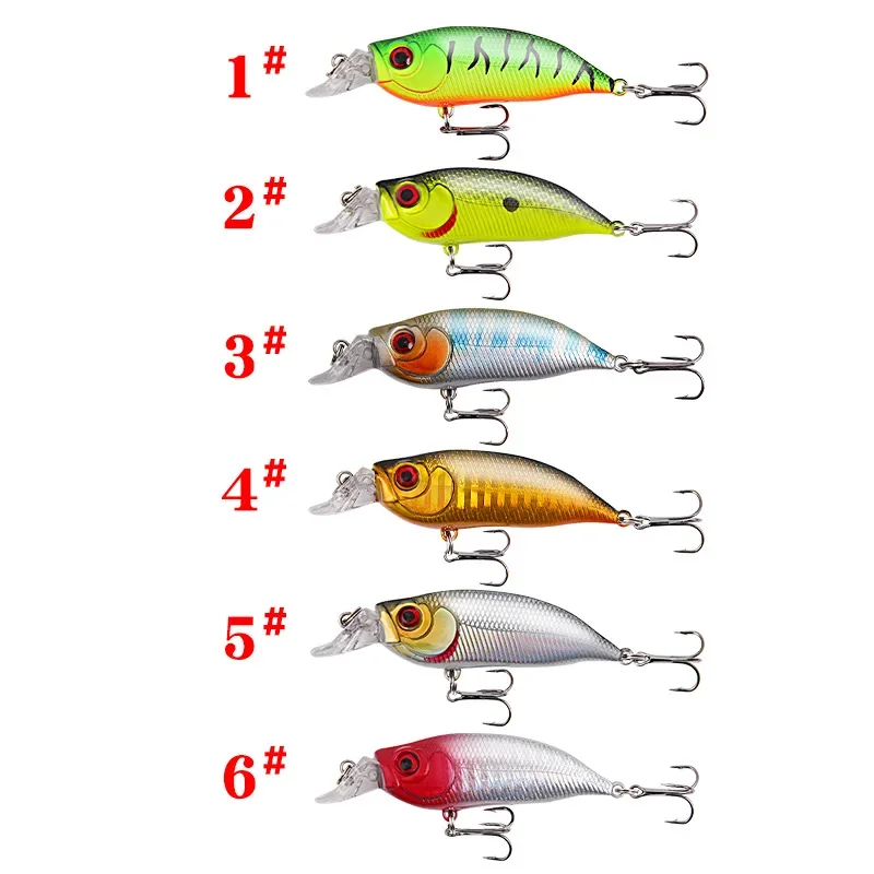 Lure Japanese Submersible Artificial Hard Minnow Fake Bait 7.4cm 8.5g with Lead Block Bass Bait Tongue Board Diving Metal Jig