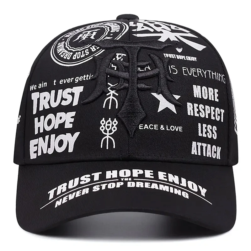 2025 Creative New Baseball Hat Le Dagger Graffiti Embroidery Skateboard Hat Street Hip Hop Hat Outdoor Daily Sunshade Hat Unisex