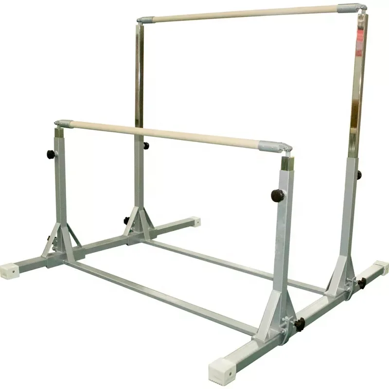 Latest Design Kids Gymnastic Uneven Bar 140-190cm Junior Training Adjustable High Quality Fiberglass Wooden Cover 4cm Rail