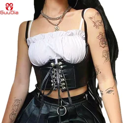 GUUDIA Women Waist Corsets Shoulder Strap Bustiers Steampunk Underbust Corset Elastic Wide Waist Belt Body Accessory for Dresses