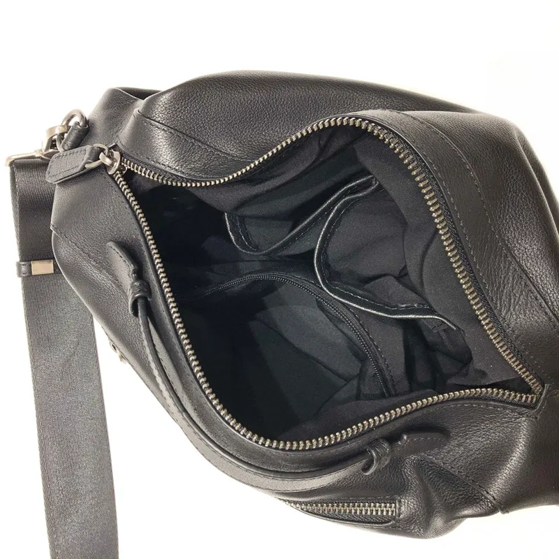 Solid Color Crossbody Bag For Women Genuine Leather Travel Chest Bag Female Hobos Shoulder Messenger Bag Black Cowhide Handbags